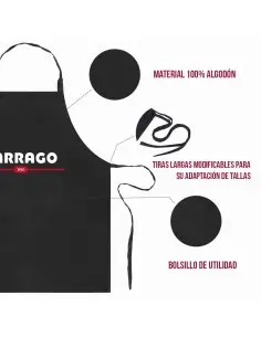 Delantal Profesional negro de algodón Tarrago 2