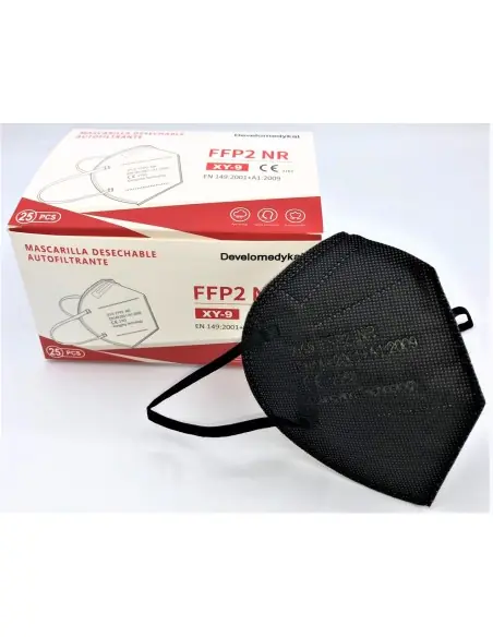 Mascarilla negra FFP2 NR pack 25 unidades