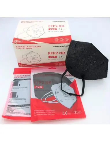 Mascarilla negra FFP2 pack 25 unidades