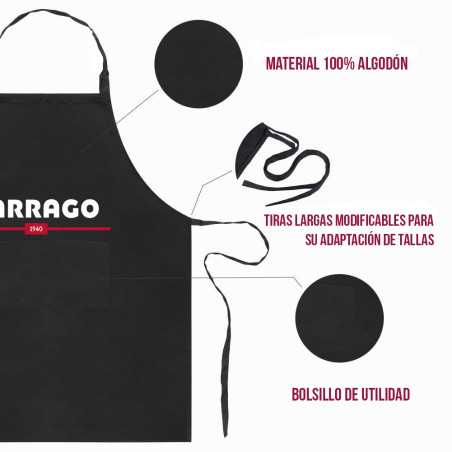 Limpiador ante calzado | Delantal Profesional negro de algodón