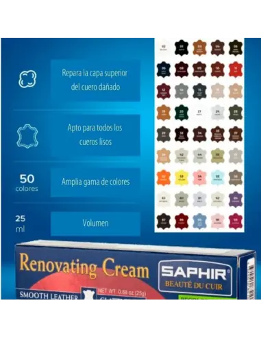 Saphir creme de renovação de couro 25ml