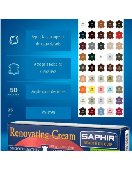 Saphir creme de renovação de couro 25ml