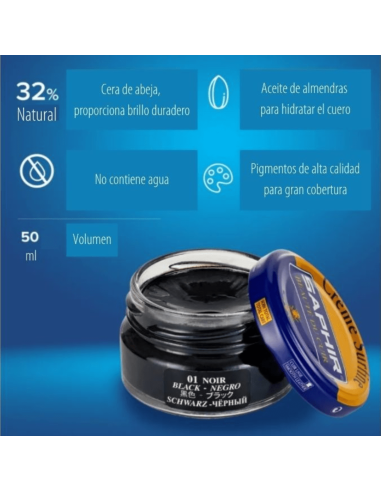 Crema zapatos Saphir Pommadier - Nutrición y color premium