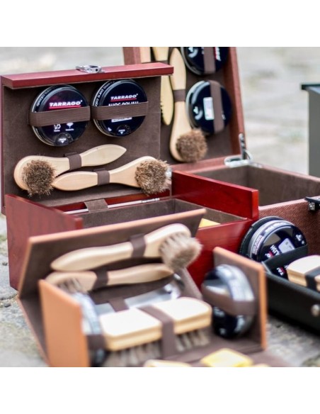 Kit de Viaje Limpieza Calzado Marrón Claro