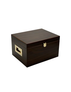 Cofre Vacio color Nogal Metal Dorado