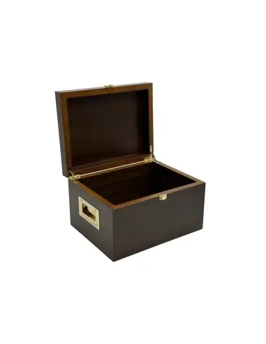 Cofre Vacio color Nogal Metal Dorado